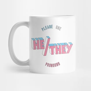 He/They Pronouns (round) Mug